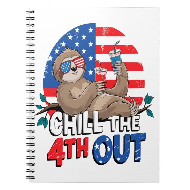 Sloth Chill, 4:e utsidan av Patriotic USA Anteckningsbok (Framsidan)