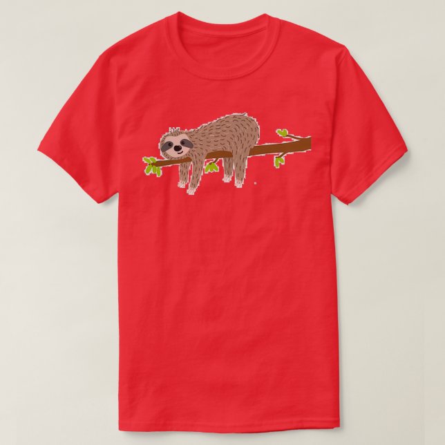Sloth Chilling på Gren T Shirt (Design framsida)