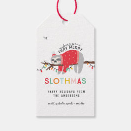 Sloth christmas presentetikett