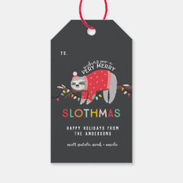 Sloth christmas presentetikett