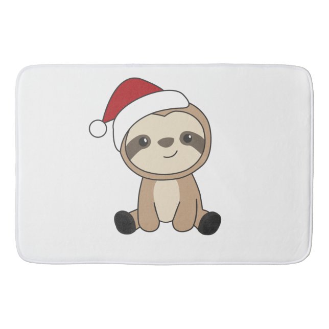 Sloth Christmas Snow Winter Animals Sloths Badrumsmatta (Framsidan)