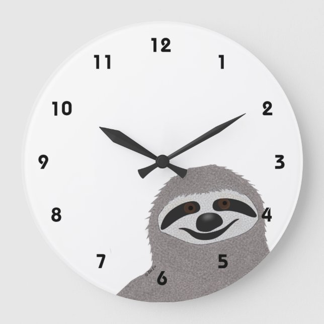 Sloth Clock Stor Klocka (Framsida)