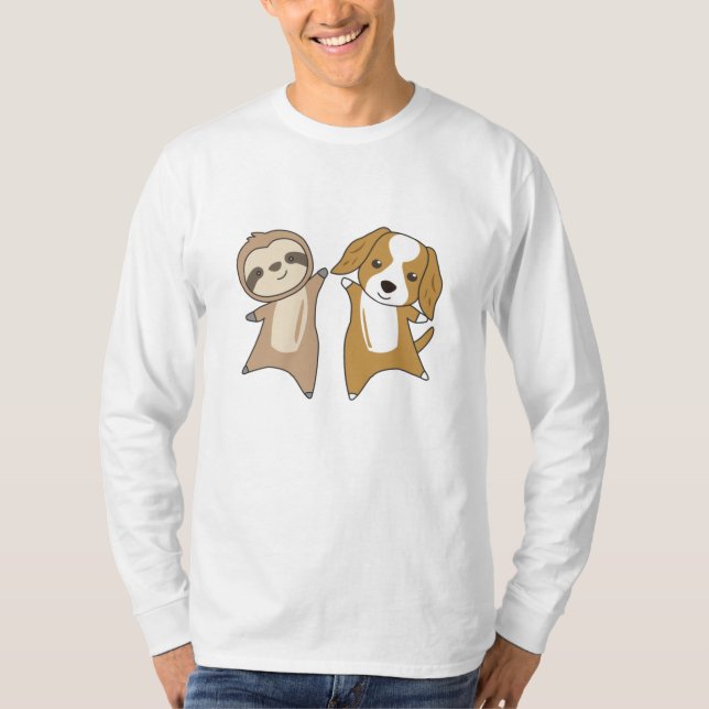 Sloth Cocker Spain Hund Djur älskare Sloths T Shirt (Framsida)