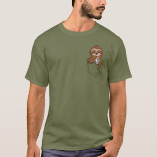 Sloth Coffee Pocket T Shirt