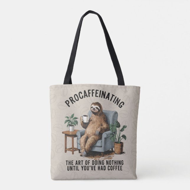 Sloth Coffee Tote Tygkasse (Baksida)