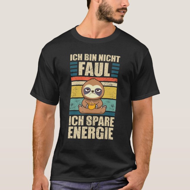 Sloth Colleague Faul Work Colleague Office T Shirt (Framsida)