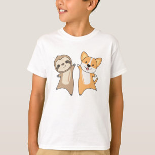 Sloth Corgi Hund Djur älskare Sloth Hundar T Shirt
