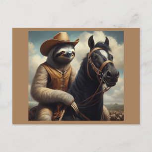 Sloth Cowboy Vykort