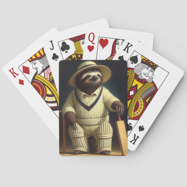 Sloth Cricket Player Casinokort (Baksidan)