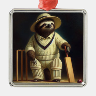 Sloth Cricket Player Julgransprydnad Metall
