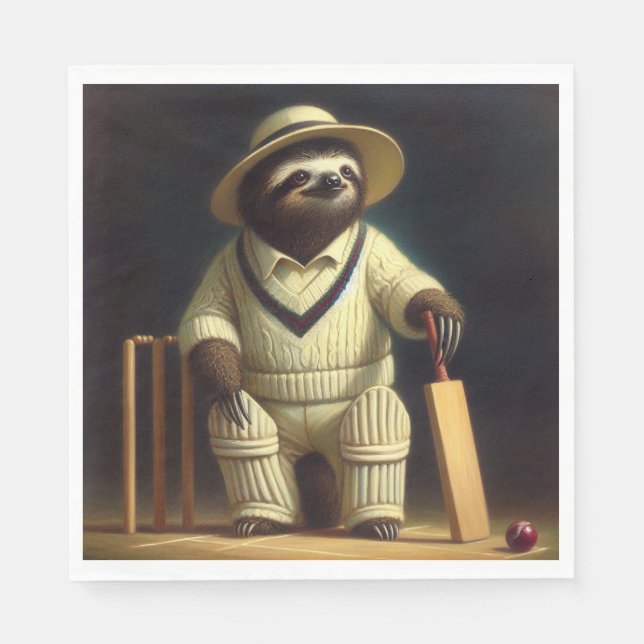 Sloth Cricket Player Pappersservett (Framsidan)
