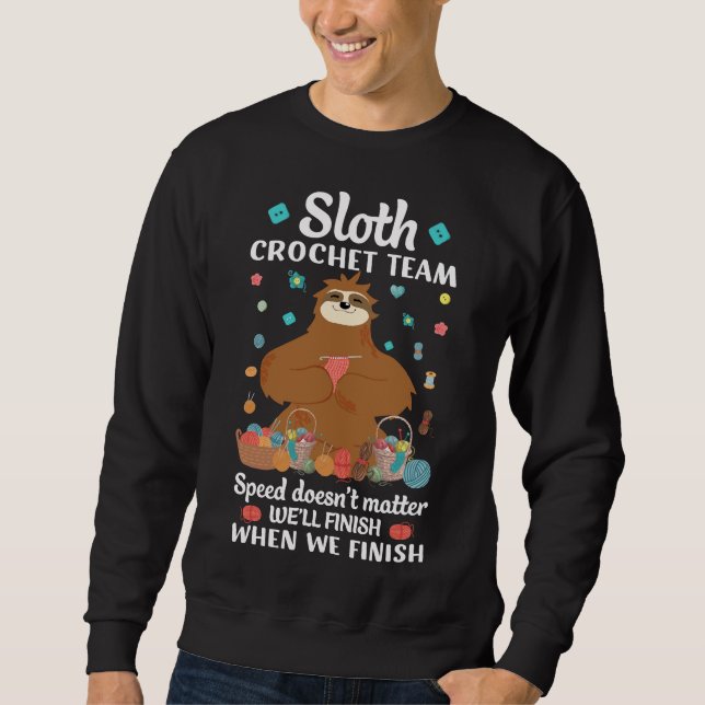 Sloth Crochet Team för folk som Crochet Lång Ärmad Tröja (Framsida)