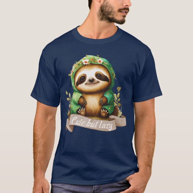 Sloth Cut but lazy in a sports sweatshirt boy frie T Shirt (Framsida)