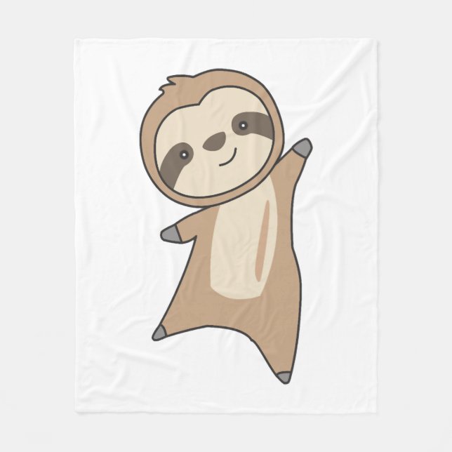 Sloth Cute Animals För barn Funny Sloths Fleecefilt (Framsidan)