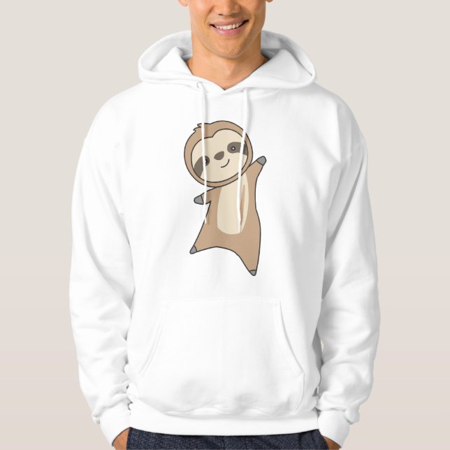 Sloth Cute Animals För barn Funny Sloths Hoodie (Framsida)