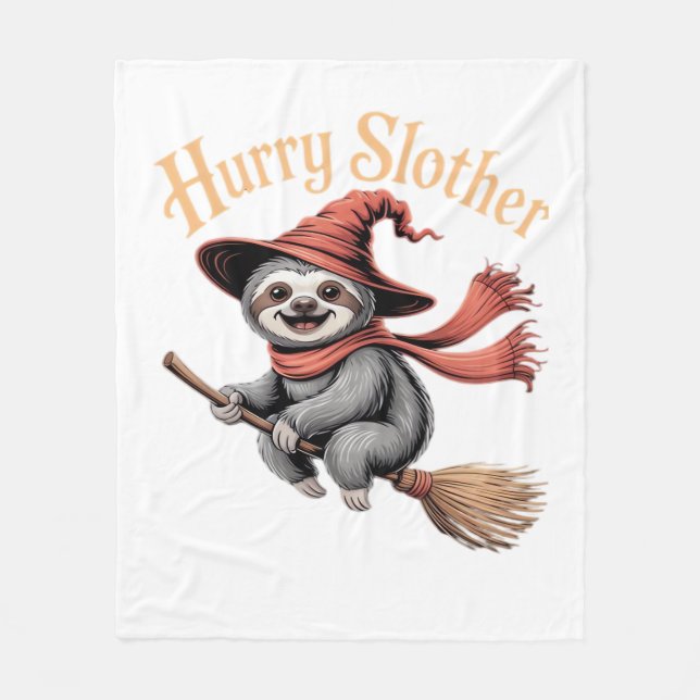 Sloth Cute Halloween Witch Funny Essential T-Shirt Fleecefilt (Framsidan)