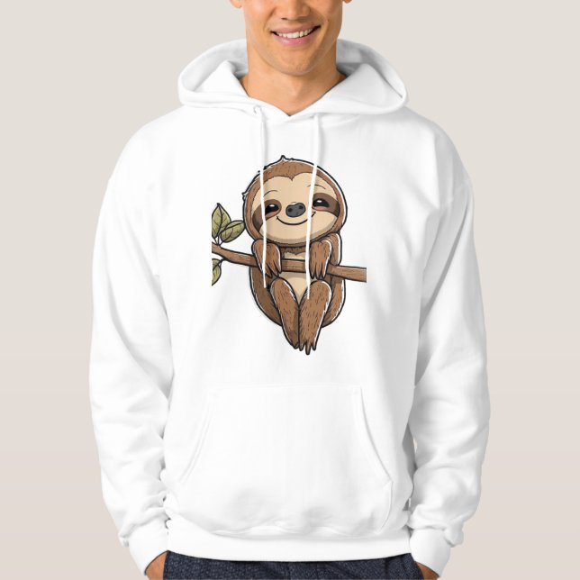 Sloth Cute Sloth Cute Tecknad Hoodie (Framsida)