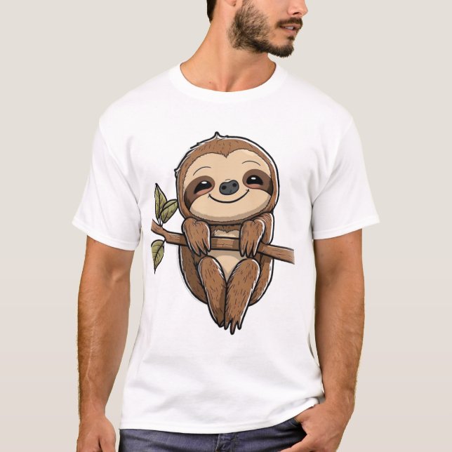 Sloth Cute Sloth Cute Tecknad T Shirt (Framsida)