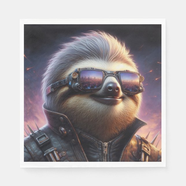 Sloth Cyberpunk Pappersservett (Framsidan)