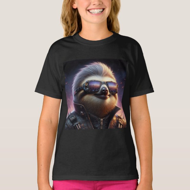 Sloth Cyberpunk T Shirt (Framsida)