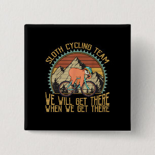 Sloth Cycling Team Vintage Retro Sunset Knapp