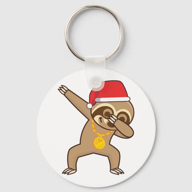 Sloth dab Sticker Nyckelring (Framsida)