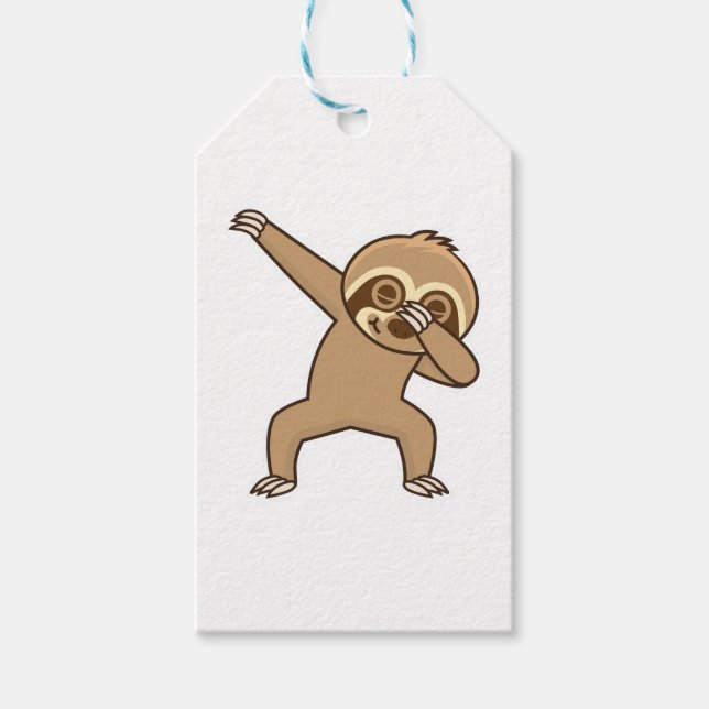 Sloth dabbing Sticker Presentetikett (Framsidan)
