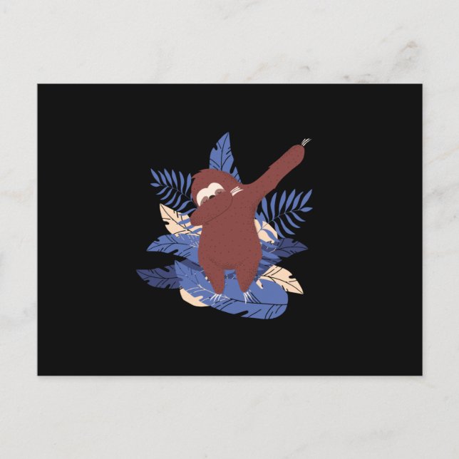 Sloth Dabbing Vykort (Framsida)