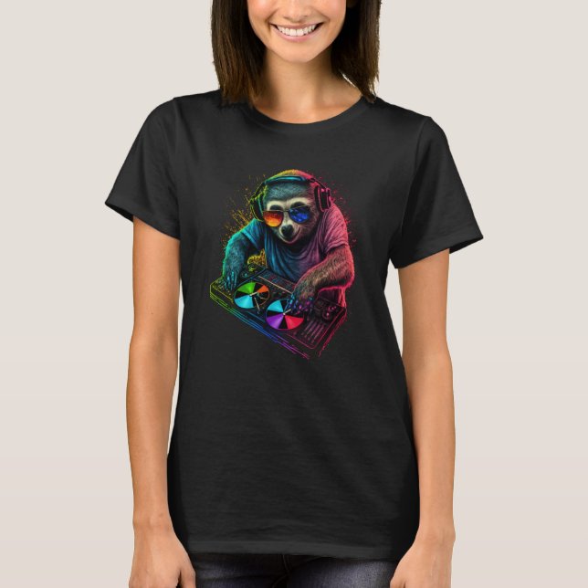 Sloth DJ  5 T Shirt (Framsida)