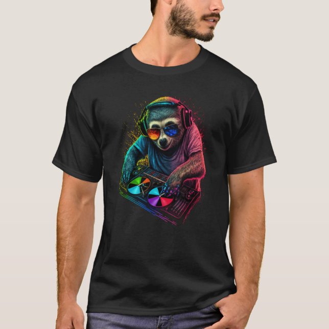 Sloth DJ  5 T Shirt (Framsida)