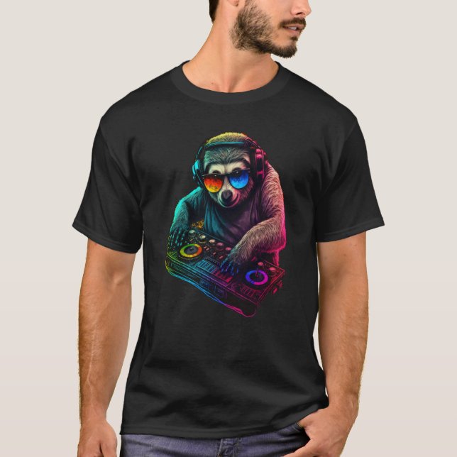 Sloth DJ  6 T Shirt (Framsida)