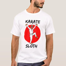 Sloth Doing Karate Japan Flagga