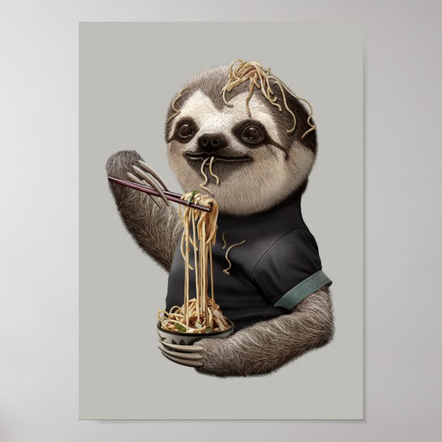 SLOTH EAT NOODLE POSTER (Framsidan)