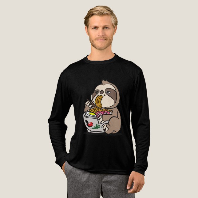 Sloth Eating Ramen T Shirt (Hel framsida)