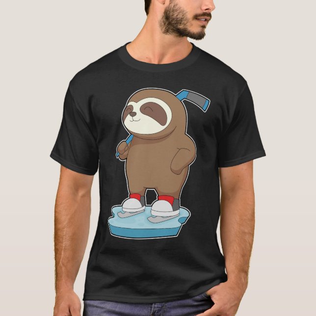 Sloth Fält hockey Hockey stick Sports T Shirt (Framsida)