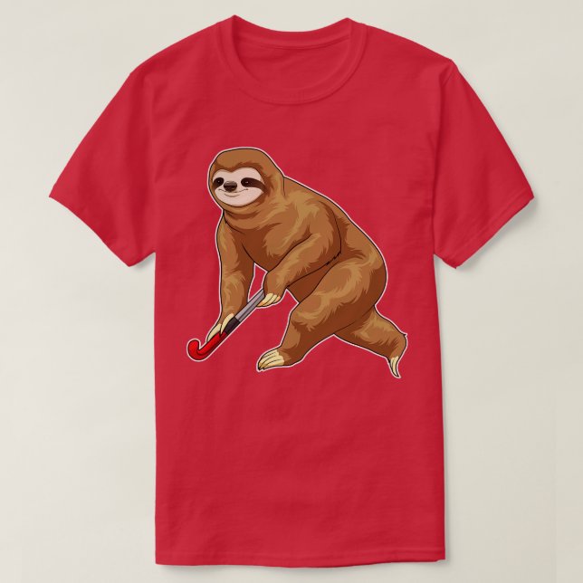 Sloth Fält hockey Hockey stick T Shirt (Design framsida)