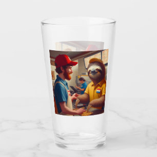 Sloth Fast Food Worker Glaskopp