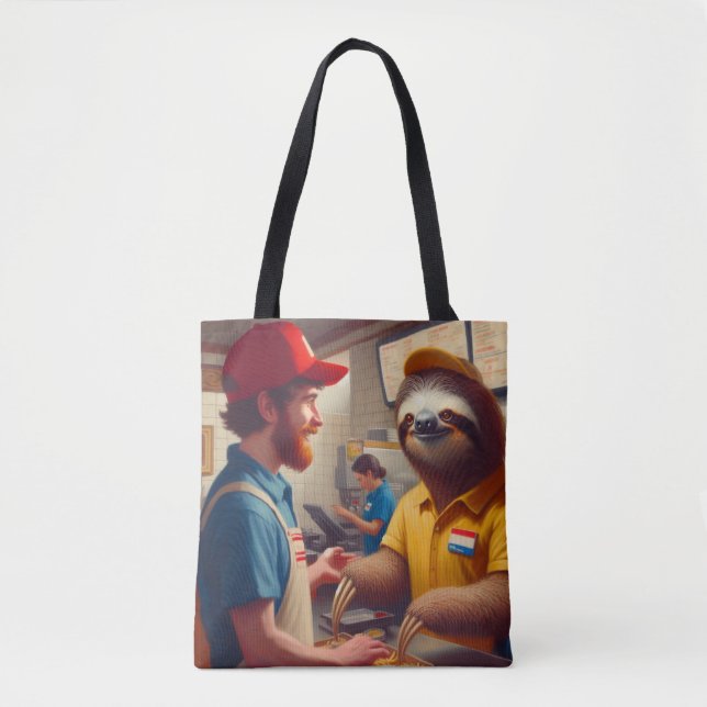 Sloth Fast Food Worker Tygkasse (Framsida)