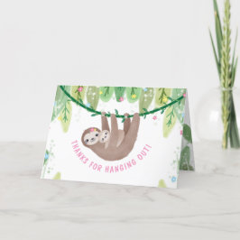 Sloth Flicka Shower Jungle Theme Tack Kort