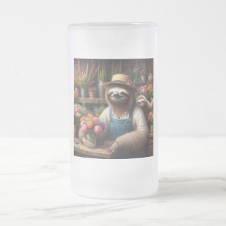 Sloth Florist Frostat Ölglas