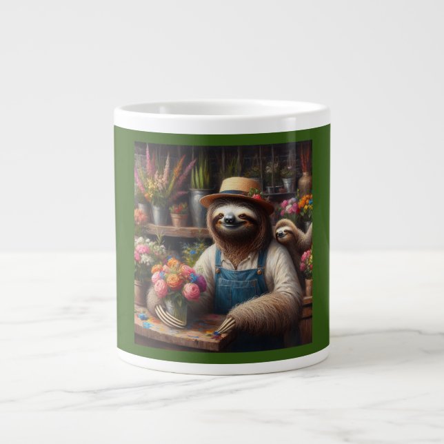 Sloth Florist Jumbo Mugg (Framsidan)