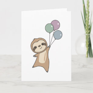 Sloth flyger upp med ballonger kort