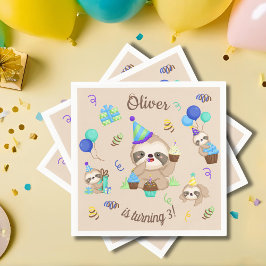 Sloth Födelsedagsfest Pappersservett