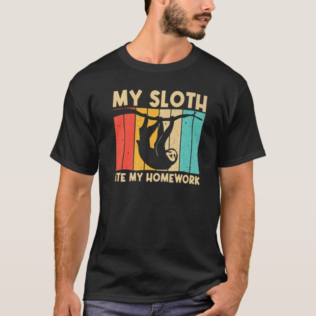 Sloth For Kids Boys Lazy Sloth Animal T Shirt (Framsida)