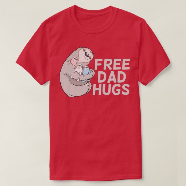 Sloth Free Dad Hugs Trans Pride T Shirt (Design framsida)
