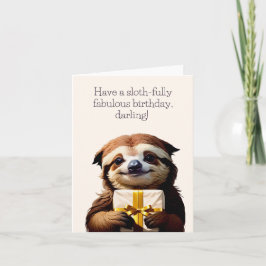Sloth Funny Birthday Card Kort