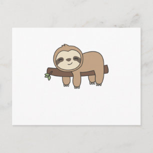 Sloth Funny Relaxed Cute Animals För barn Vykort
