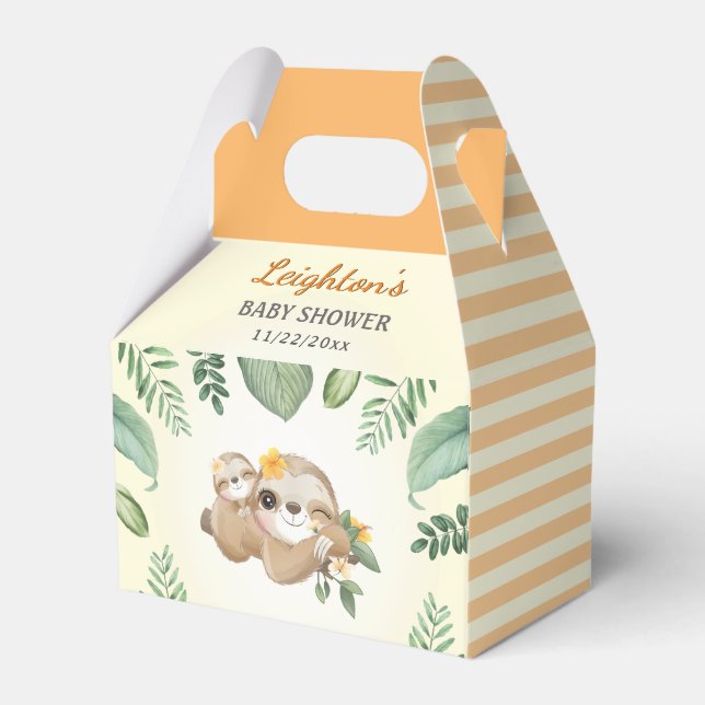 Sloth Gender Neutral Baby Shower Sprinkle Guest Presentaskar (Framsidan Sidan)