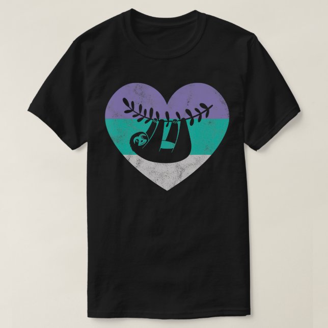 Sloth Gift for Women Girls Retro Cute T Shirt (Design framsida)