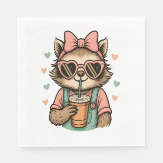 Sloth Girl Coffee Älskare Pappersservett